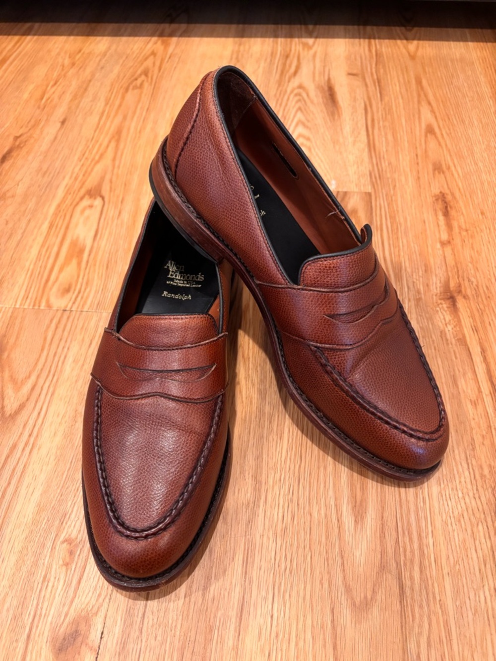 Allen Edmonds Randolph Brown Leather Penny  Loafers Size 10 D